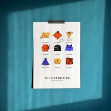 Cat shapes by Buttercat Paradox Art print of cats in geometric shapes. Printed on archival cotton paper, signed by the artist Tereza Kovandová aka Buttercat Paradox.