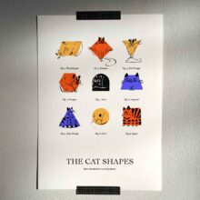 Cat shapes by Buttercat Paradox Art print of cats in geometric shapes. Printed on archival cotton paper, signed by the artist Tereza Kovandová aka Buttercat Paradox.