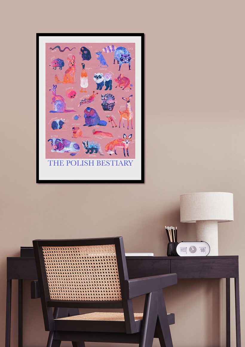 Polish meme animals bestiary by Buttercat Paradox Art print of famous polish meme animals like kurwa bober, myszokrowa, ratatuj or chomik.