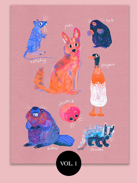 Polish meme animals bestiary by Buttercat Paradox Art print of famous polish meme animals like kurwa bober, myszokrowa, ratatuj or chomik.