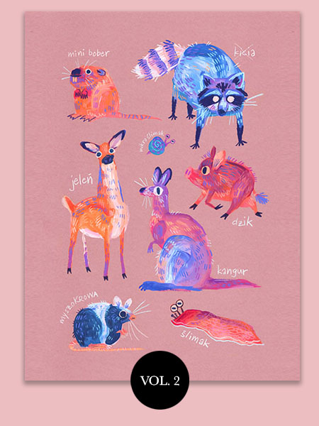 Polish meme animals bestiary by Buttercat Paradox Art print of famous polish meme animals like kurwa bober, myszokrowa, ratatuj or chomik.