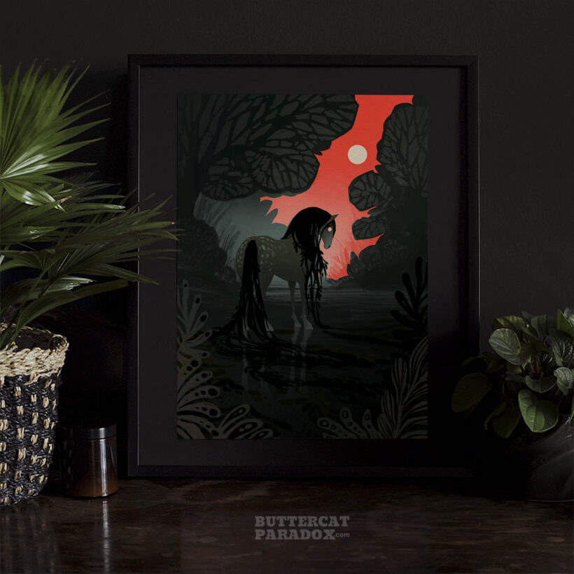 Kelpie by Buttercat Paradox Art print of Kelpie, a mythological shape-shifting horse.